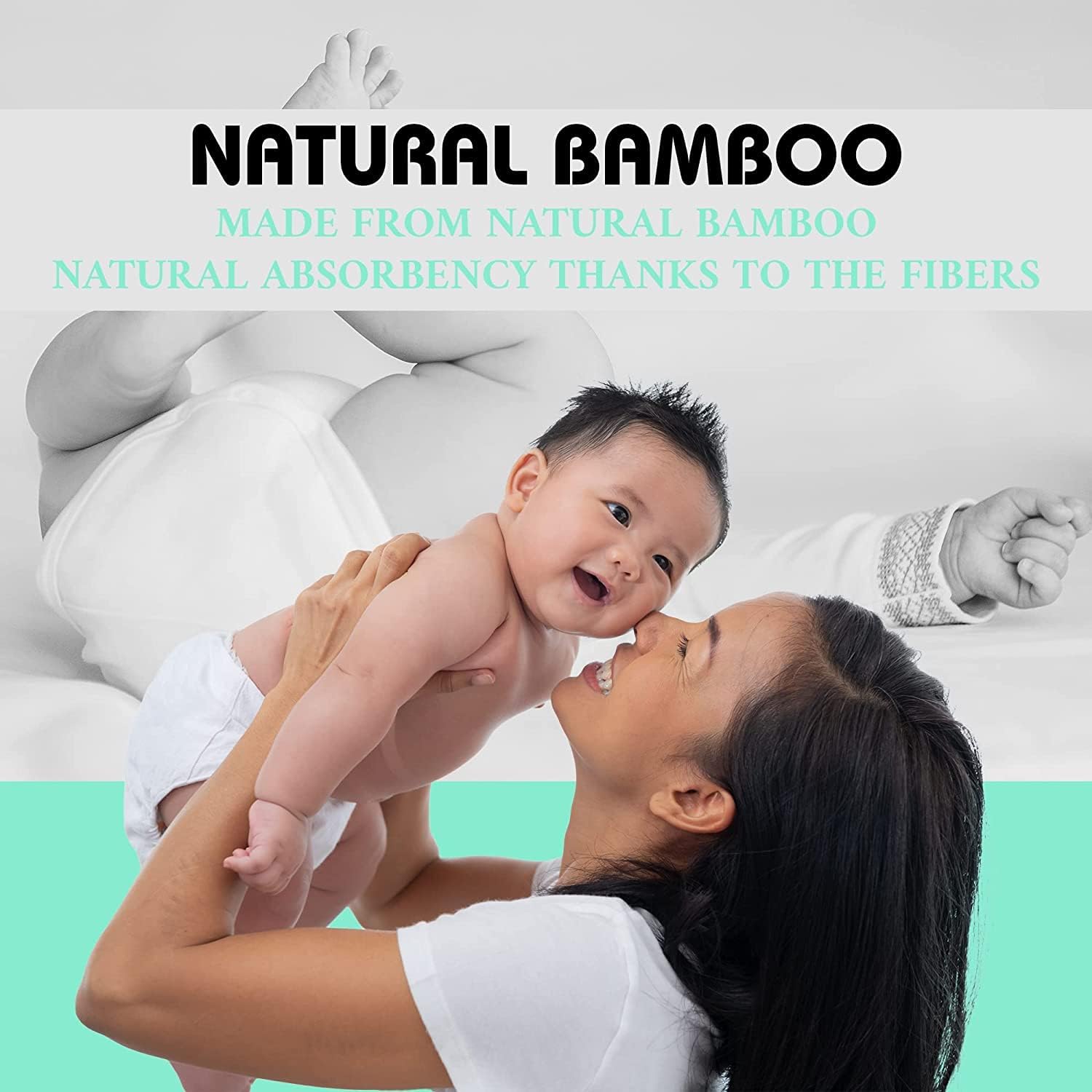 Bio-Natural Sleepy Baby Diapers, Made from Organic Cotton and Bamboo Extract, Ultimate Comfort and Dryness, Wetness Indicator, Comes with The Baby Wipes, (1 New Born 4-11 Lbs Count- 32 PCs)|SOHO - Image 5